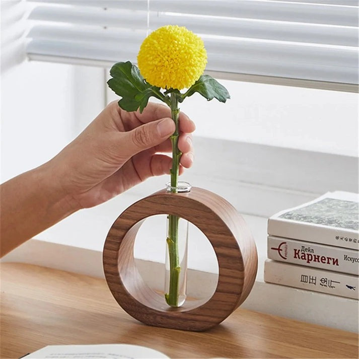 Wooden Hydroponic Vase